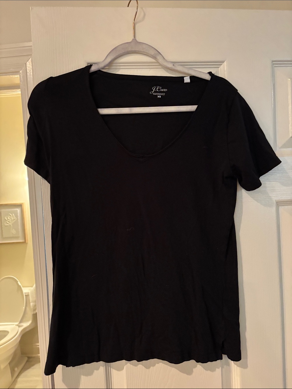 J. Crew Black V-Neck Short Sleeve Tee